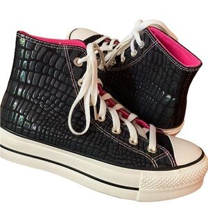 Converse Platforms with Pink, Black and White.